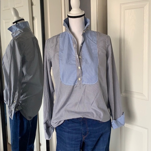 ⬇️REDUCED!! J.Crew bib popover shirt in stripe - Picture 2 of 8